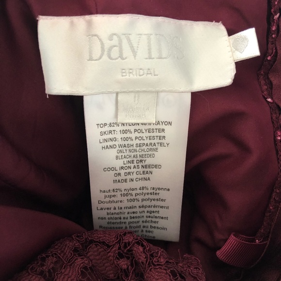 Short Lace & Mesh David’s Bridal Bridesmaid Dress - Picture 5 of 5